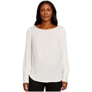 Karen Kane XS Sky Country Long Sleeve Jacquard Blouse NWT